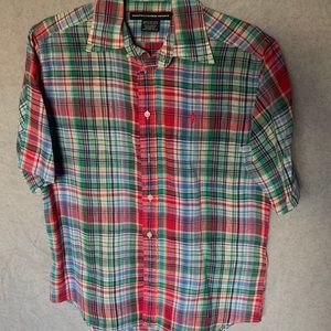 Blue, Red and Green plaid button down